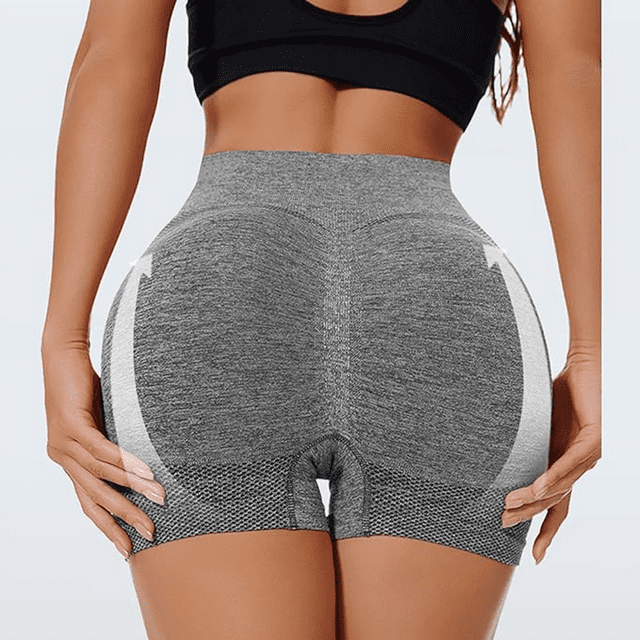 WQD Women's 2 Packs Workout Yoga Gym Shorts High Waisted Butt Lifting Scrunch Butt Seamless Booty leggings Shorts