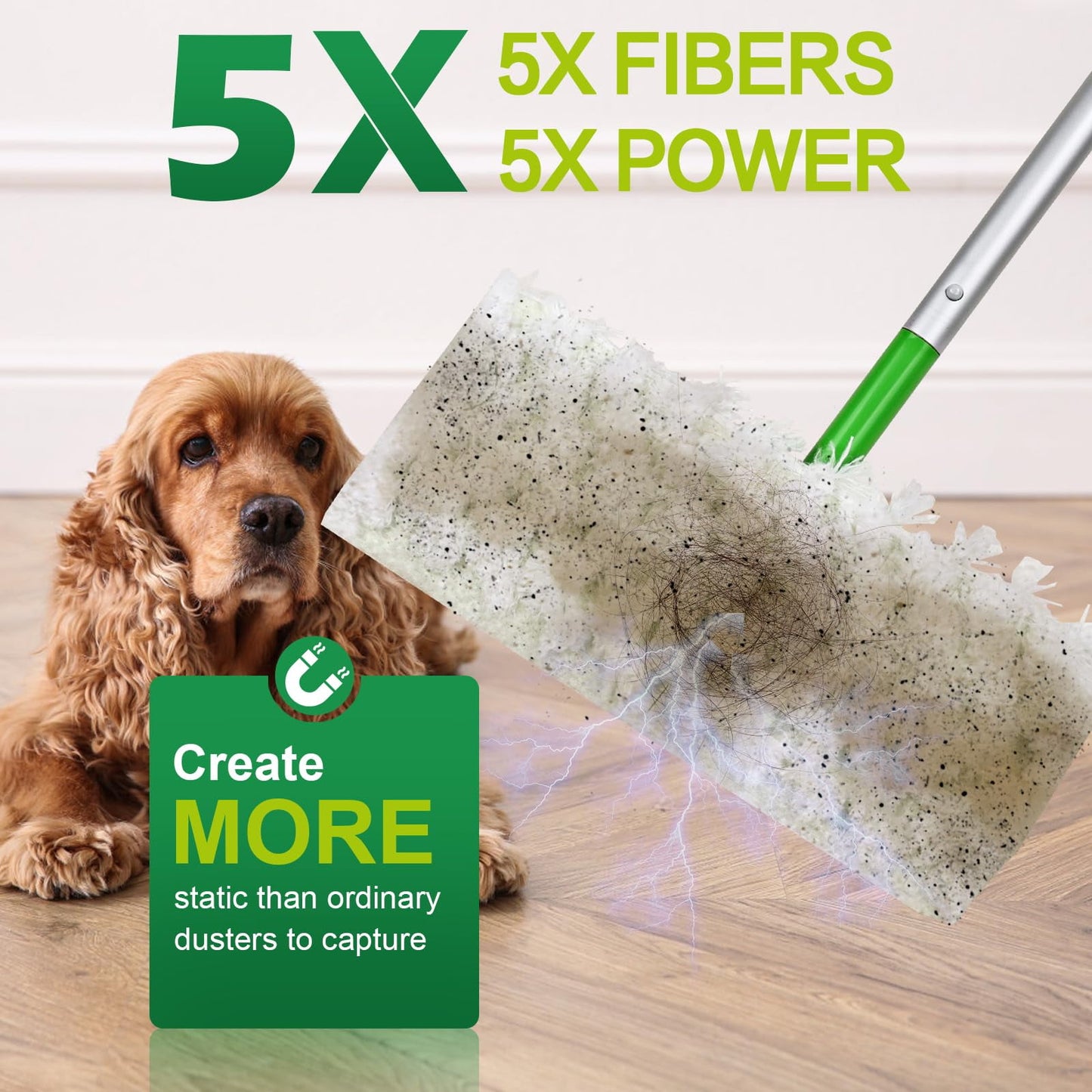 Clnez Heavy Duty Dry Sweeping Cloths for Swiffer Sweeper Mop, Microfiber Duster Mop Pads Refills for Cleaning Hardwood Floor Dust and Pet Hair, Disposable (30Pcs)