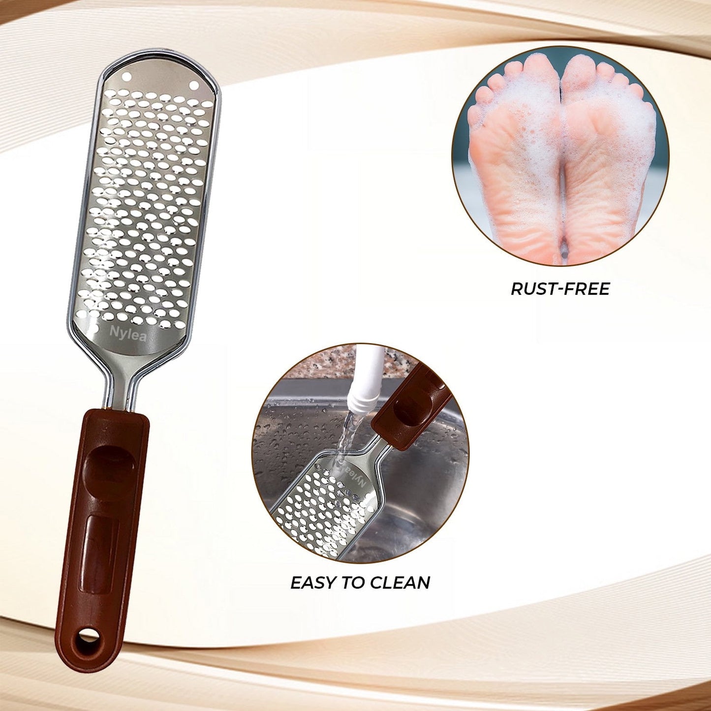 Nylea Foot File Callus Remover, Premium Foot Rasp to Remove Hard Skin on Both Wet/Dry Feet. Professional Stainless Steel Files Remover Feet Scrubber