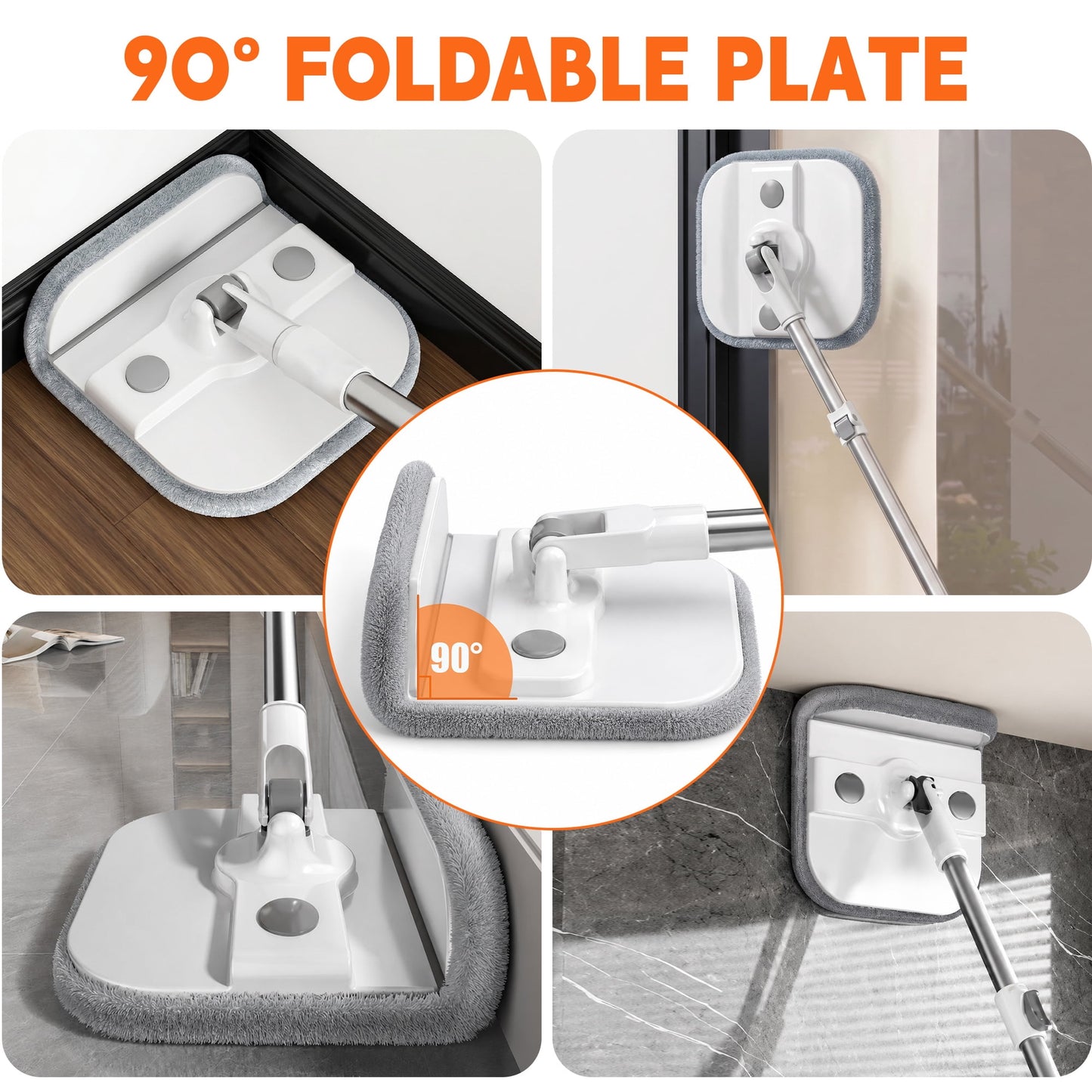 Mop and Bucket Set, Easy-to-use Spin Mop with Separate Dirty Water System, Deep-Cleaning Mops for Floors, Versatile Mops for Walls
