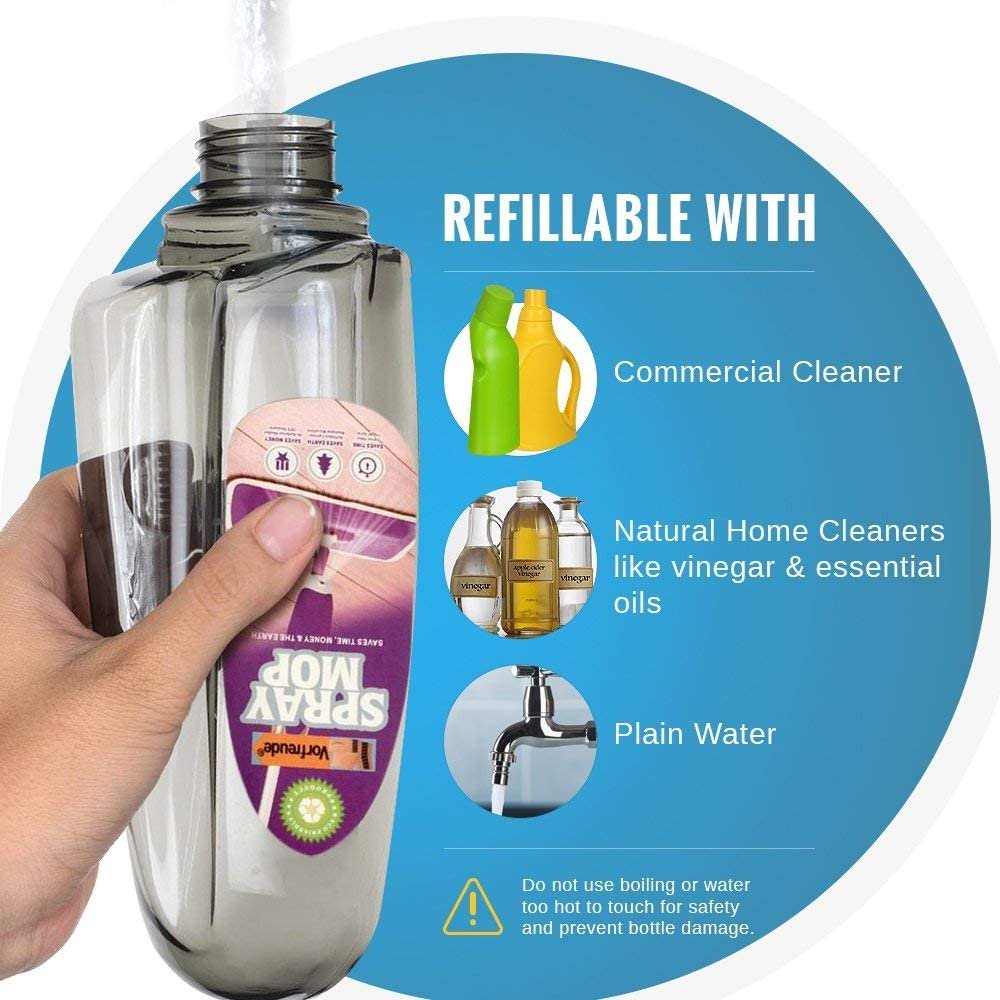 Clnez Floor Spray Mop  Included Refillable 700Ml Capacity Bottle and Reusable Machine Washable Microfiber Pad