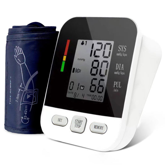 Auzui Arm Blood Pressure Monitor, Automatic Digital BP Machine Blood Pressure Cuffs with Speaker, Extra Large Cuff, LCD Display, 2 Users, 240 Recordings for Home Office Travel Parents Pregnancy
