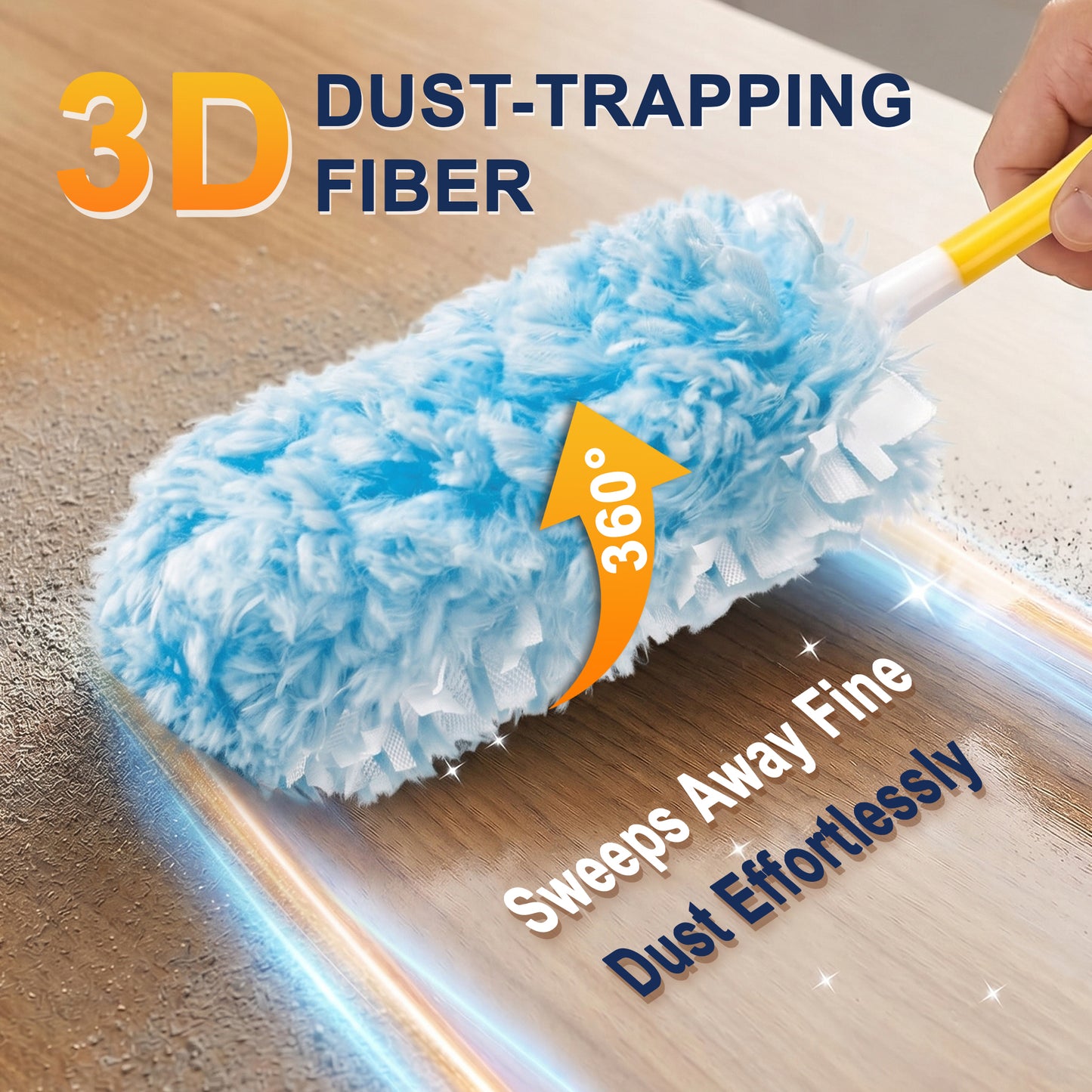 Heavy Duty Duster Refills, 24 Count Duster Refills with Handle, Multisurface 360° Dusters with 4X Microfibers