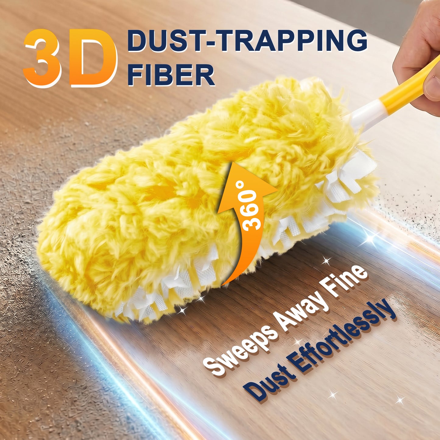 Heavy Duty Duster Refills, 24 pcs with Handle & Extendable Handle*1 , Multisurface 360° Dusters with 4X Microfibers
