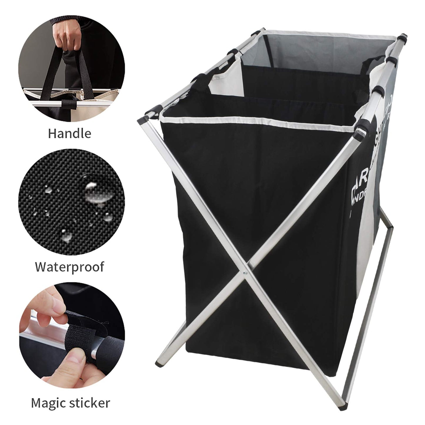 135L Large Clothes Laundry Hamper Sorter Waterproof Laundry Storage Bag Basket Sorter for Laundry Room Organization
