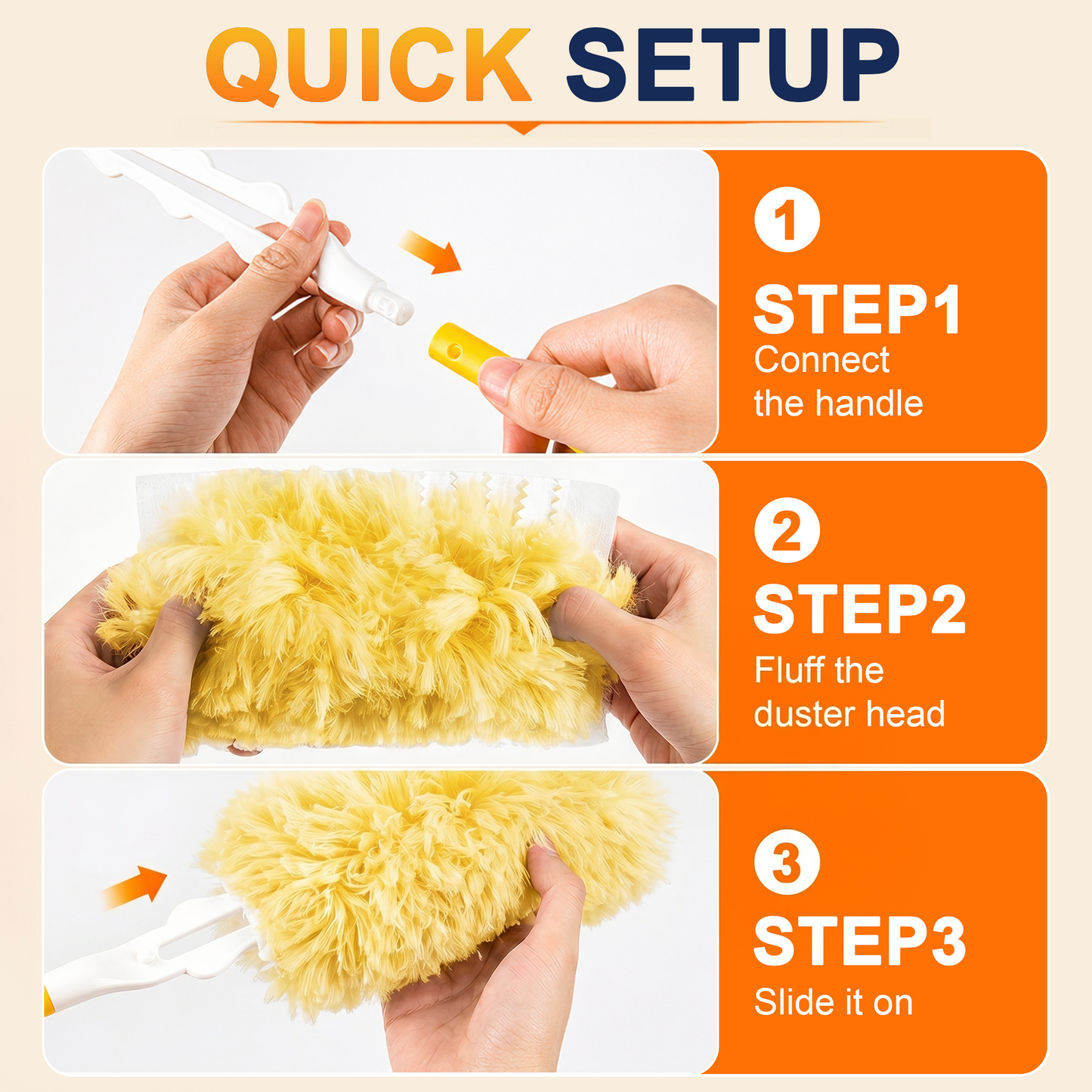 Heavy Duty Duster Refills, 24 pcs with Handle & Extendable Handle*1 , Multisurface 360° Dusters with 4X Microfibers