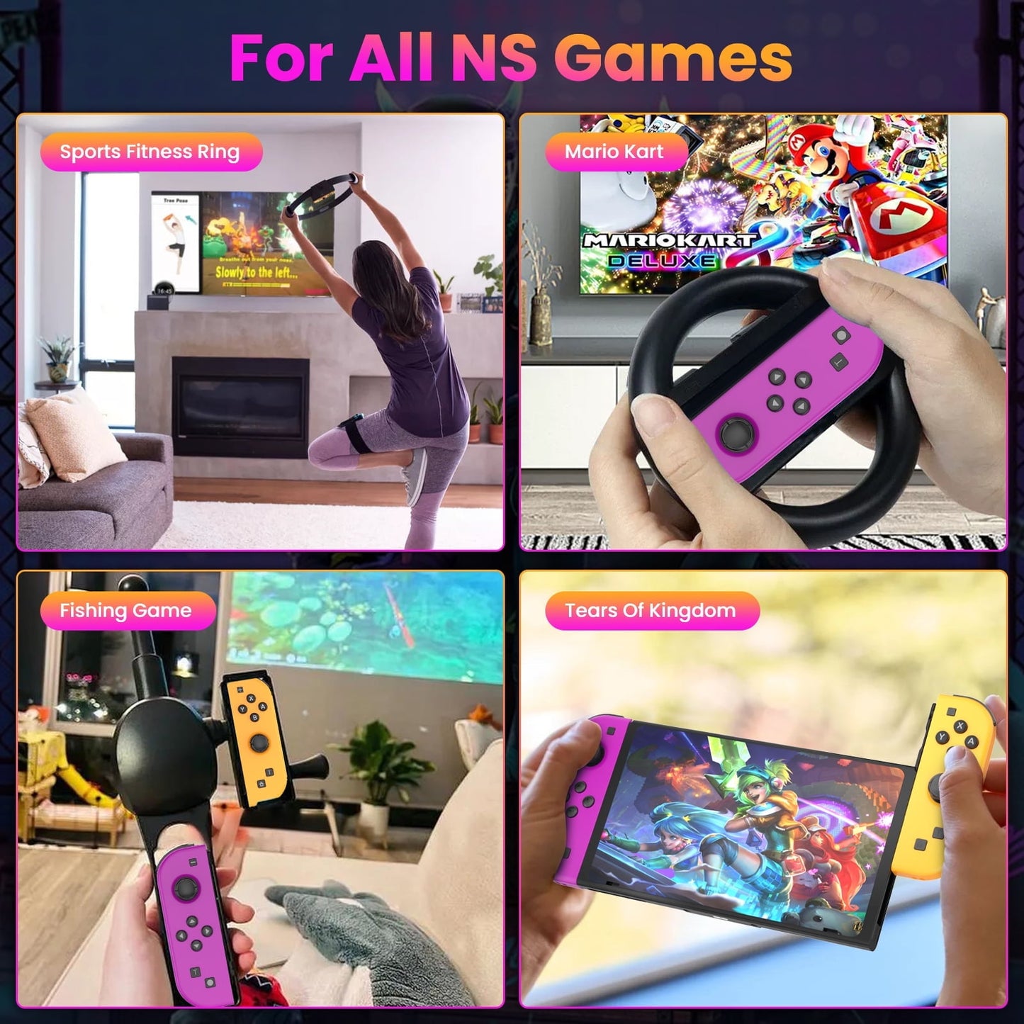 Colorfish Switch Controller for Nintendo Switch, Switch Remote Joy Pad supports Dual Vibration/Motion Control/Screenshot/Wake-up