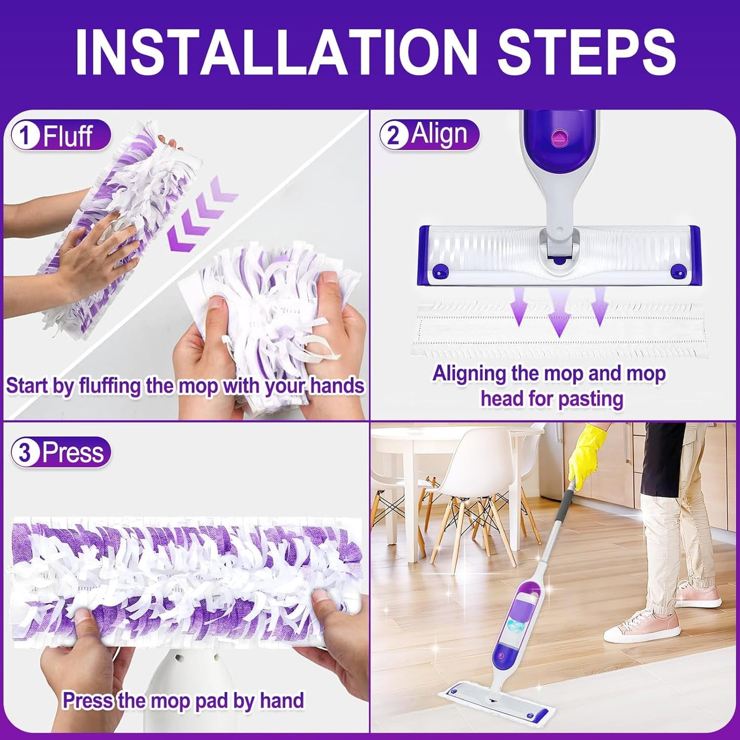 20 Pack Disposable Power Mop Pads for SwifferPower Mop Pads,Compatible with SwifferPower Mop Refills,Thickened Multi-Surface Replacement for SwifferWet Pads Refill on All Finished Floors
