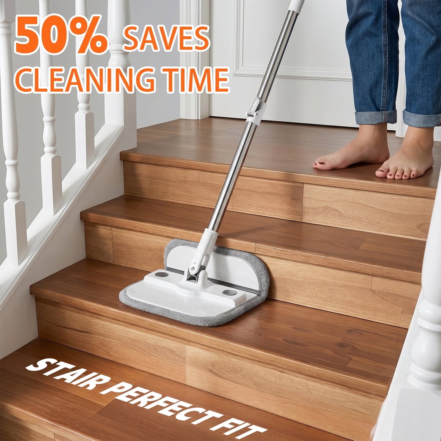 Mop and Bucket Set, Easy-to-use Spin Mop with Separate Dirty Water System, Deep-Cleaning Mops for Floors, Versatile Mops for Walls