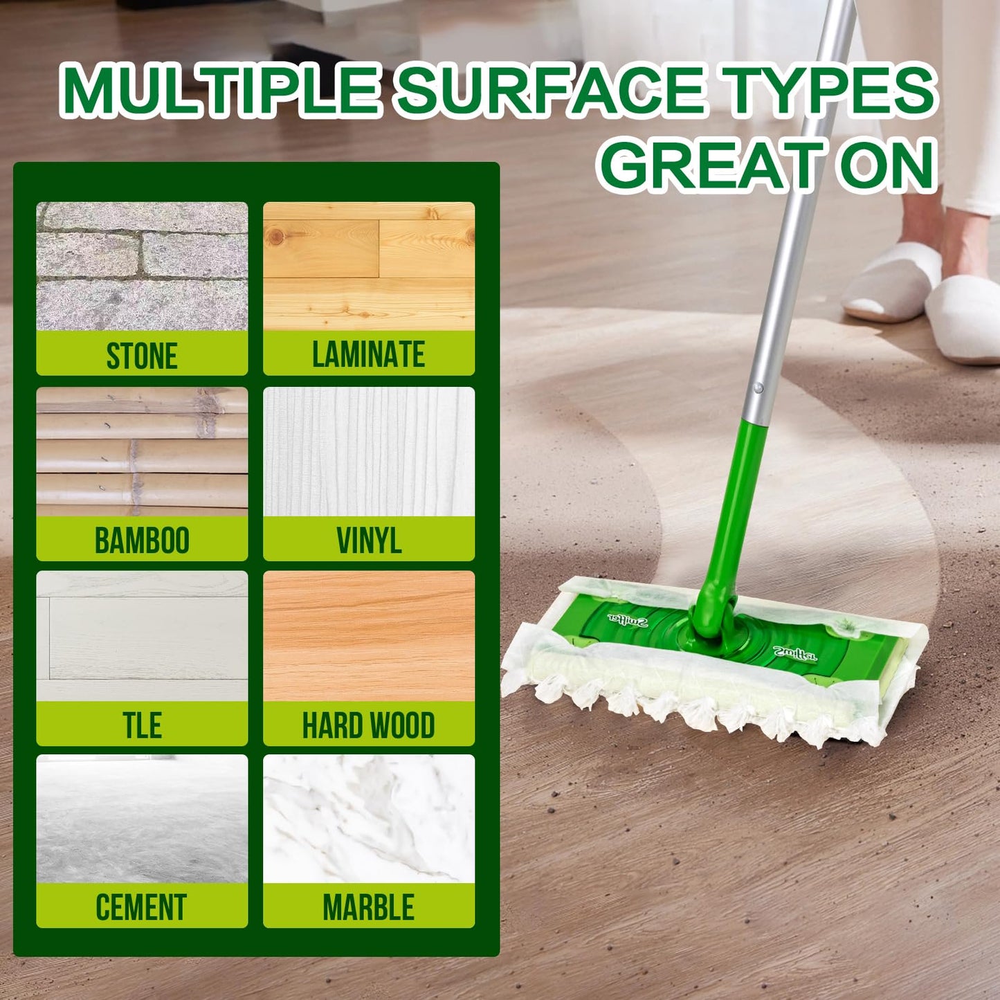 Clnez Heavy Duty Dry Sweeping Cloths for Swiffer Sweeper Mop, Microfiber Duster Mop Pads Refills for Cleaning Hardwood Floor Dust and Pet Hair, Disposable (30Pcs)
