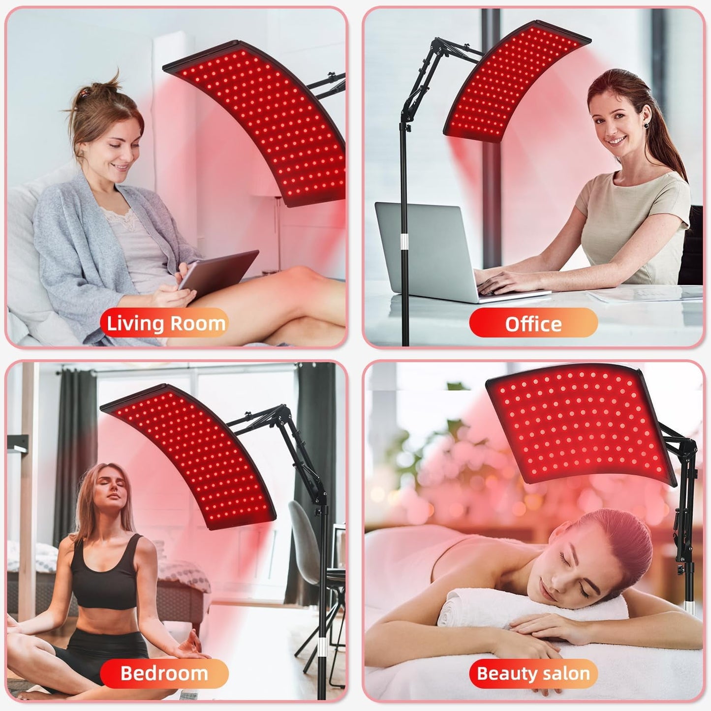 Rebelduck Red Light Therapy for Face and Body, Red Infrared Light Therapy Lamp with Stand Led 660nm Red Light-Therapy& 850nm Infrared Light Device for Body