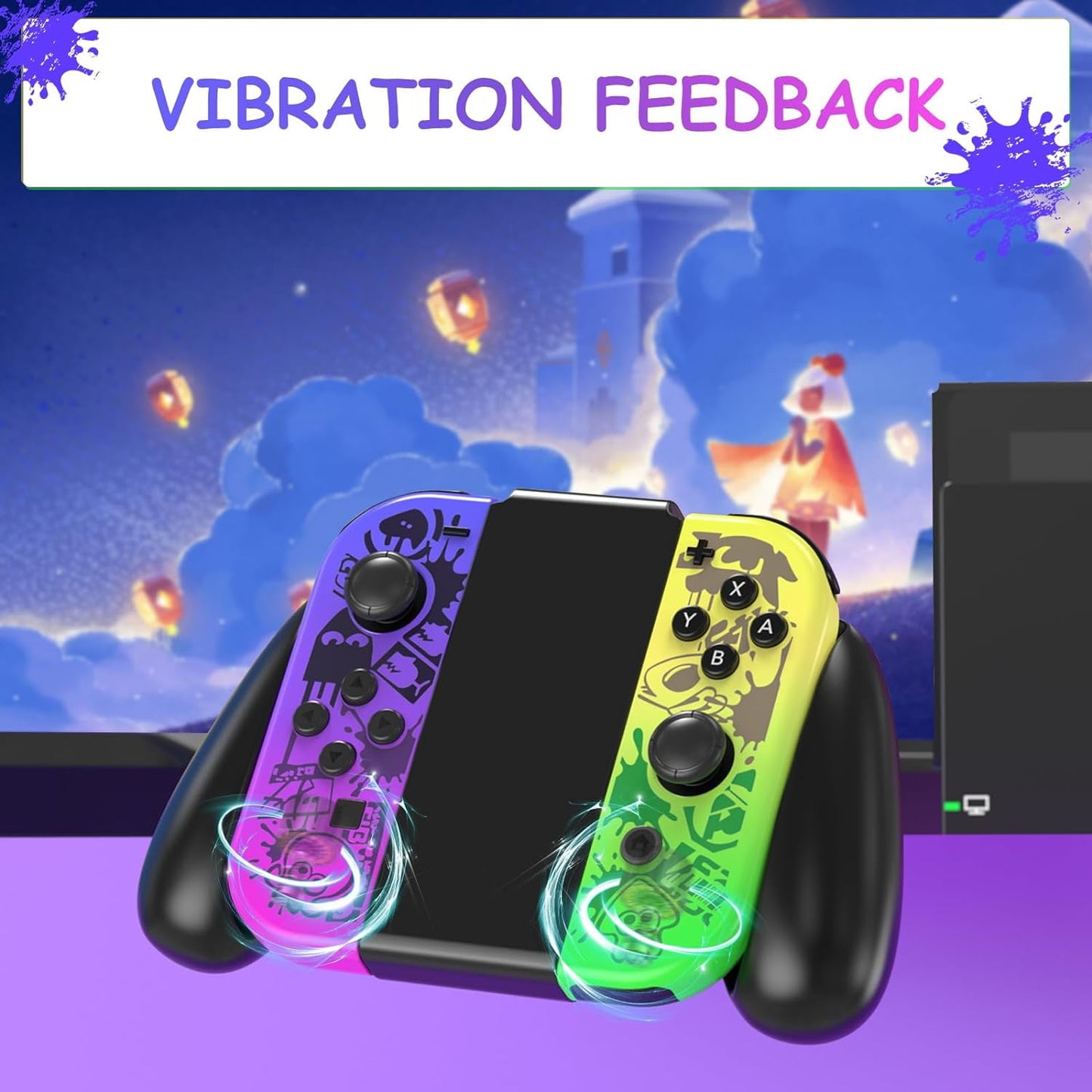 Colorfish Switch Controller for Nintendo Switch, Switch Remote Control supports Dual Vibration/Motion Control/Screenshot/Wake-up