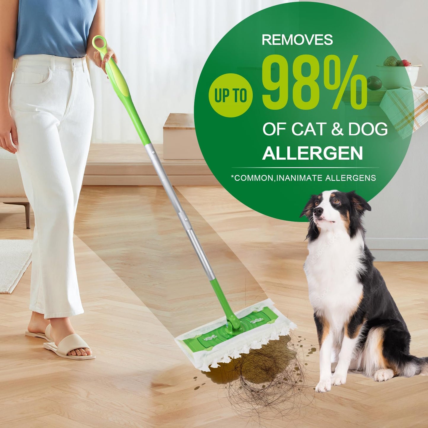 Clnez Heavy Duty Dry Sweeping Cloths for Swiffer Sweeper Mop, Microfiber Duster Mop Pads Refills for Cleaning Hardwood Floor Dust and Pet Hair, Disposable (30Pcs)