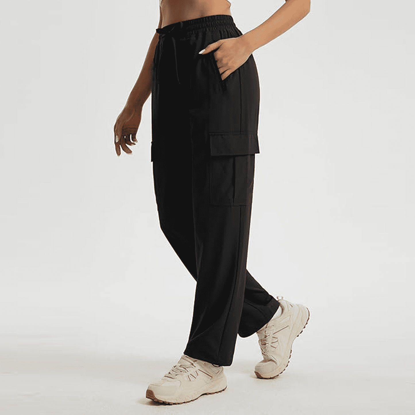 WQD Women's Cargo Jogger Pants Lightweight Quick Dry Hiking Travel Pants with Pockets High Waist Athletic Pants