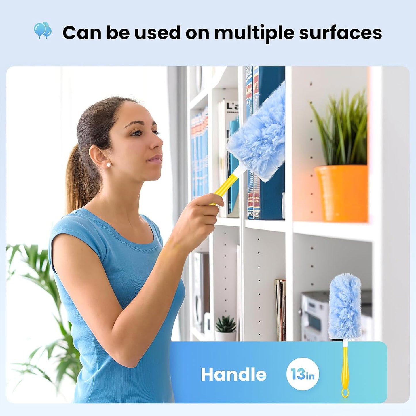 30 Count Heavy Duty Duster Compatible with Swiffer Duster, Disposable Microfiber Duster Refills with 1 Short Handle and 1 Extendable Handle
